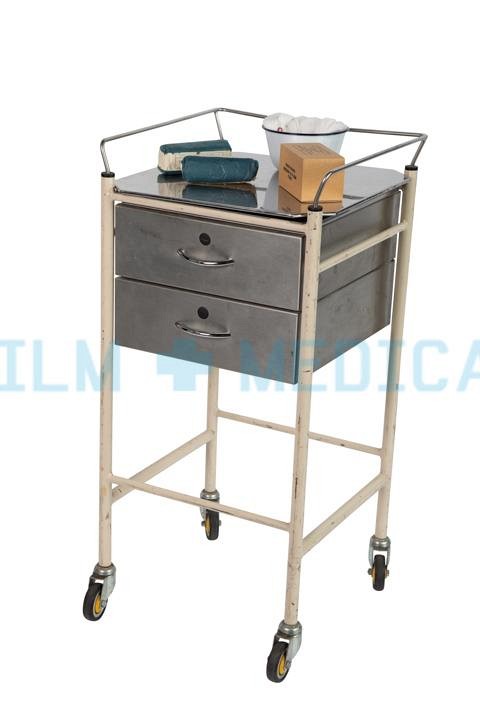 Trolley Square Two Drawer with Rail (Trolley Only)